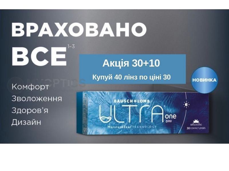 Ultra One Day Bausch + Lomb (30 лінз) | Одноденні контактні лінзи 9908 фото