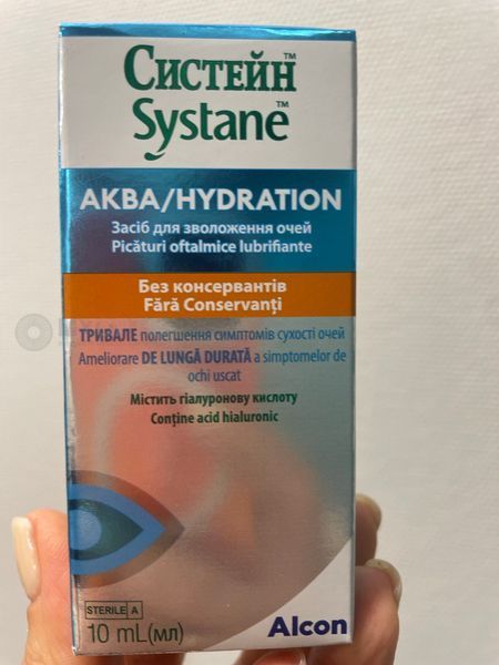 Термін 09.2026 | Alcon Systane Aqua (Систейн Аква) 10 мл | Зволожуючі краплі для очей | Краплі з гіалуроновою кислотою 1202_A фото