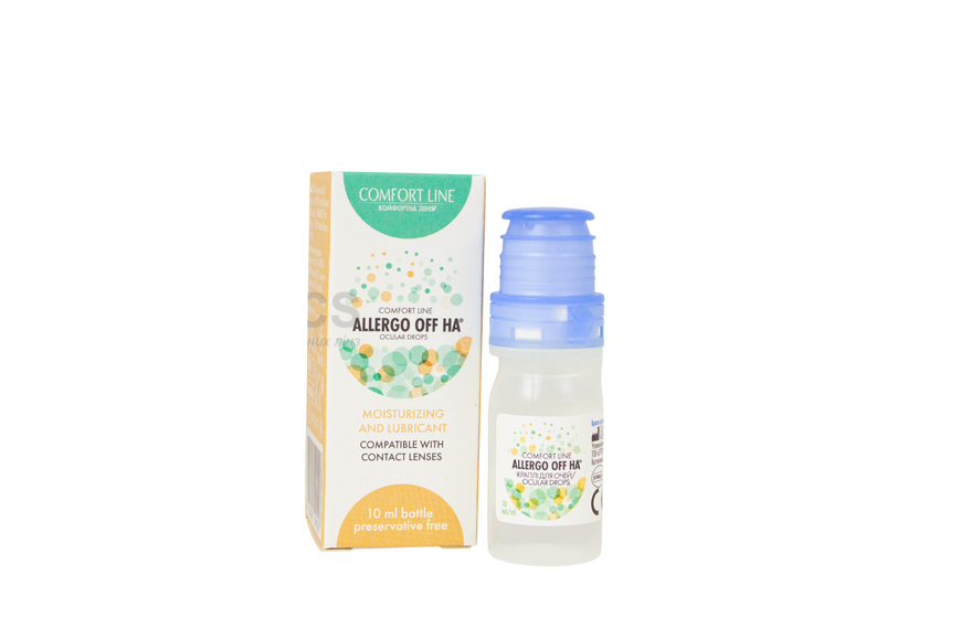 Краплі для очей Comfort Line Allergo Off HA - 10 мл | Зволожуючи Краплі для очей | Краплі для лінз | 64393 фото