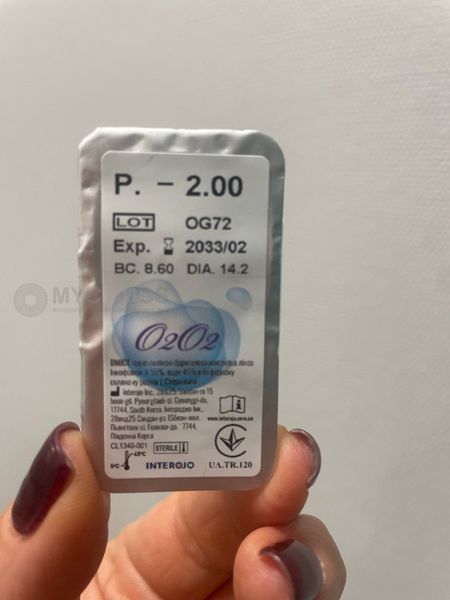 Контактные линзы O2O2 Interojo (1шт) | Линзы контактные Interojo O2O2 | Линзы Интероджо O2O2 1284 фото