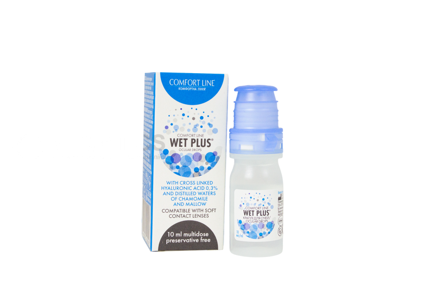 Comfort Line WET PLUS 10 мл | Зволожуючі краплі для очей | Краплі з гіалуроновою кислотою | 64396 фото